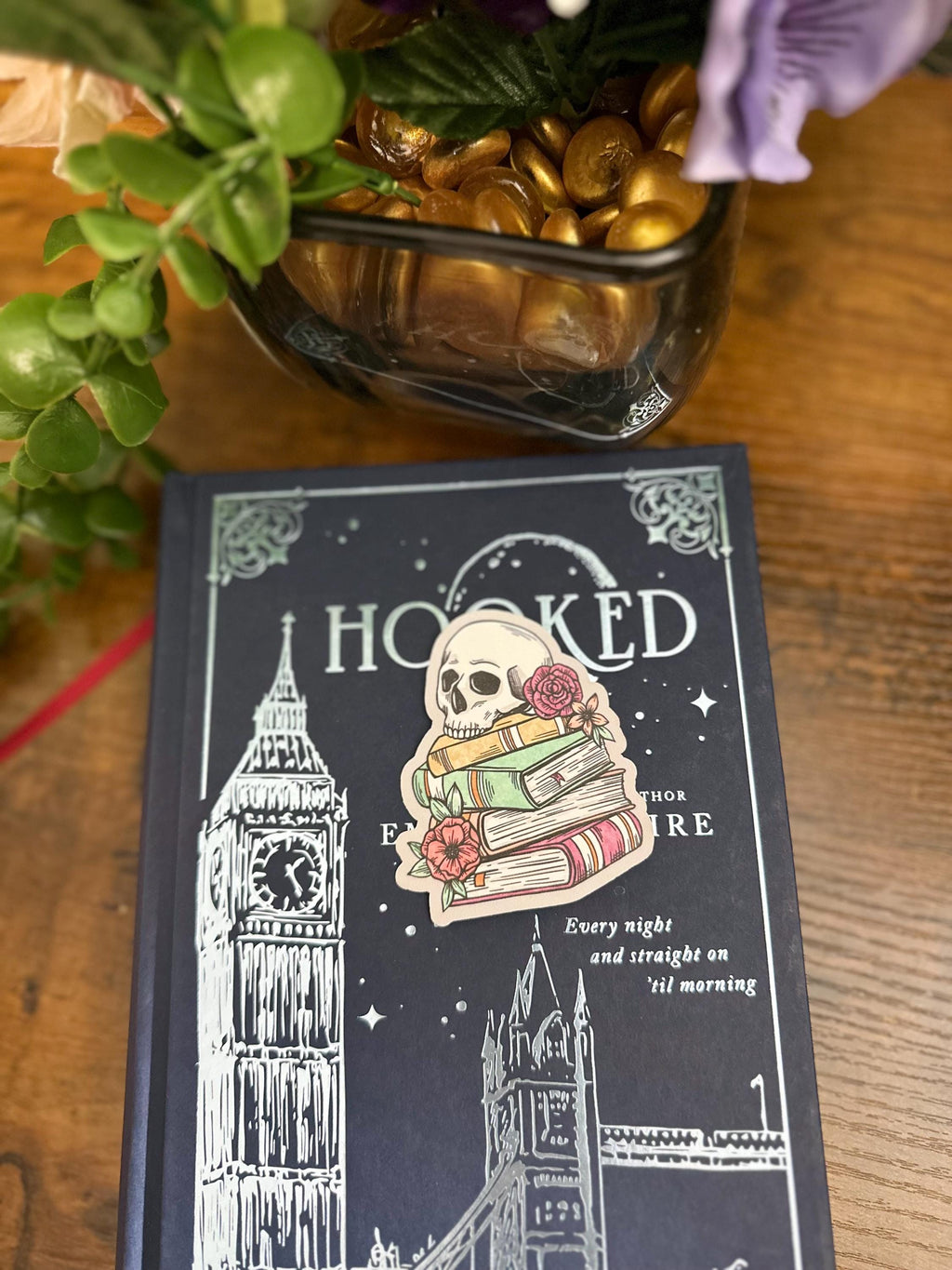 Skull on books sticker