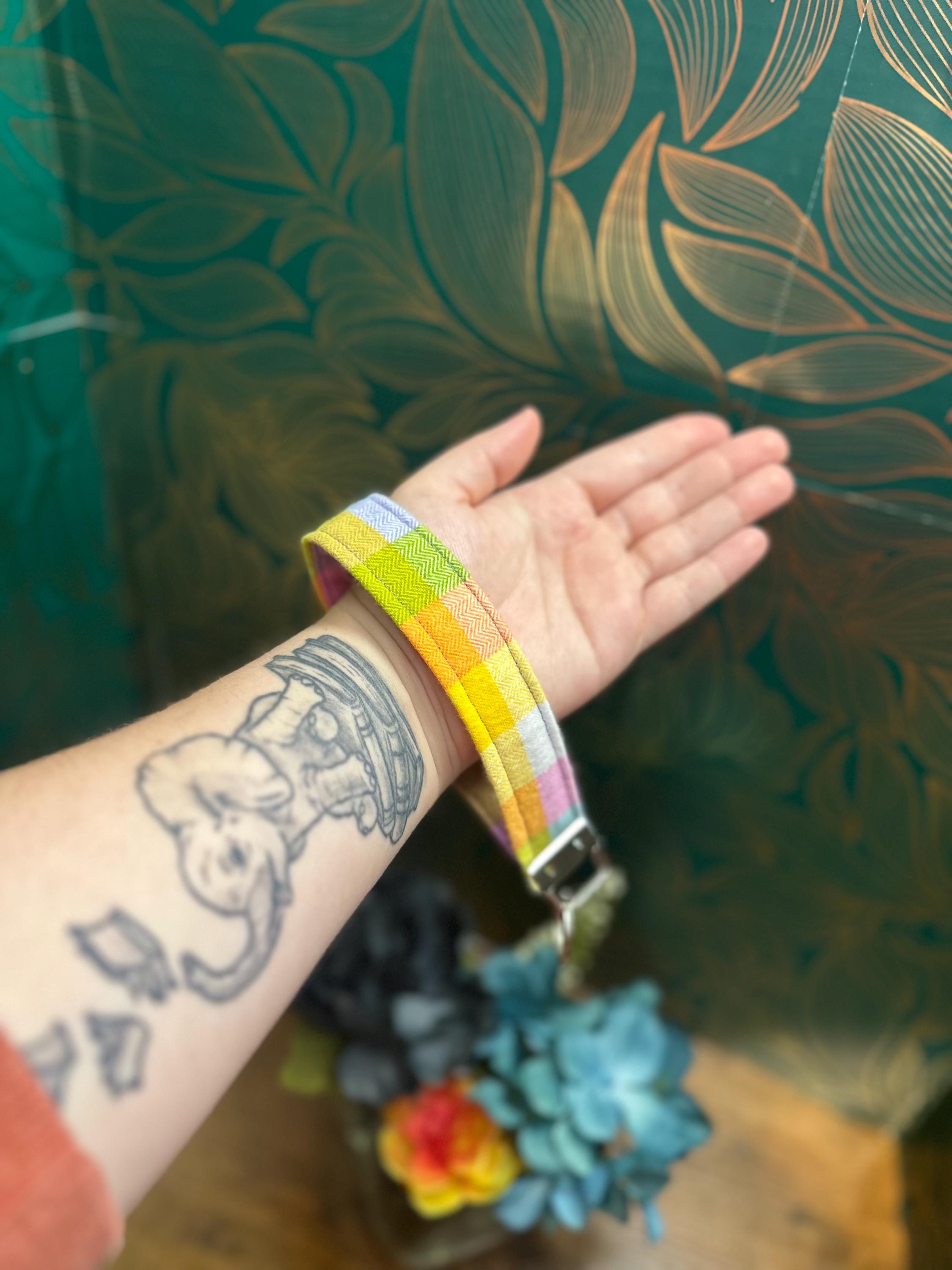 Plaid Wristlet Keychain: Colorful Plaid Key Fob