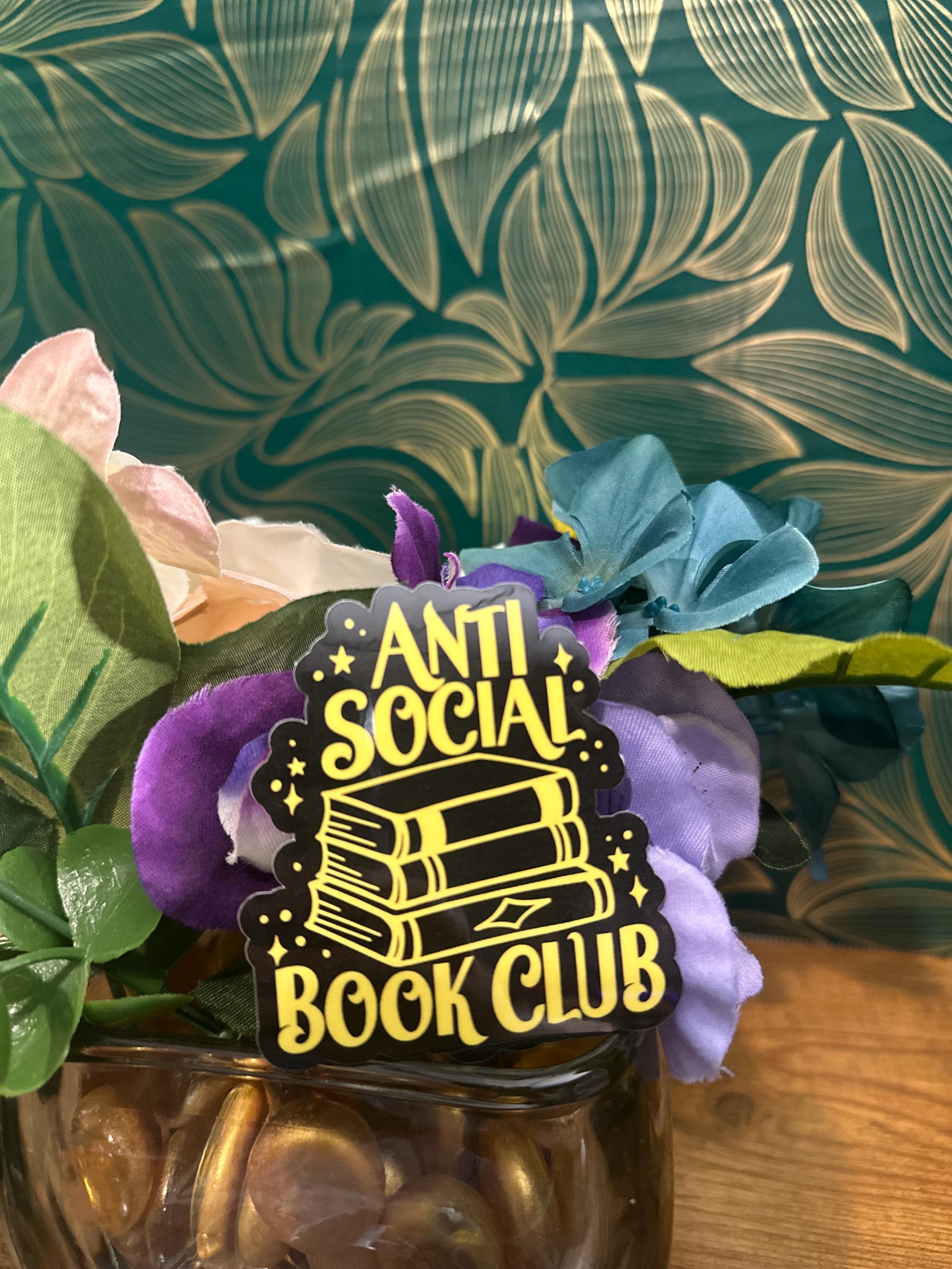 Anti social book club sticker